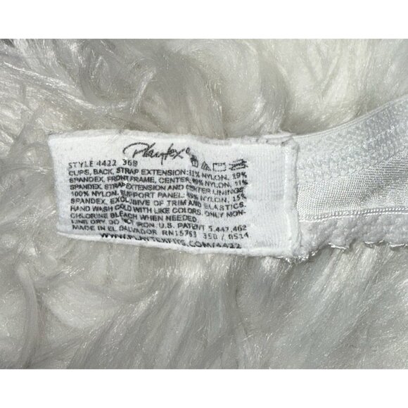 Playtex 4422 Love My Curves Signature Coverage Bra Satin Floral UW 36B White - Picture 6 of 6